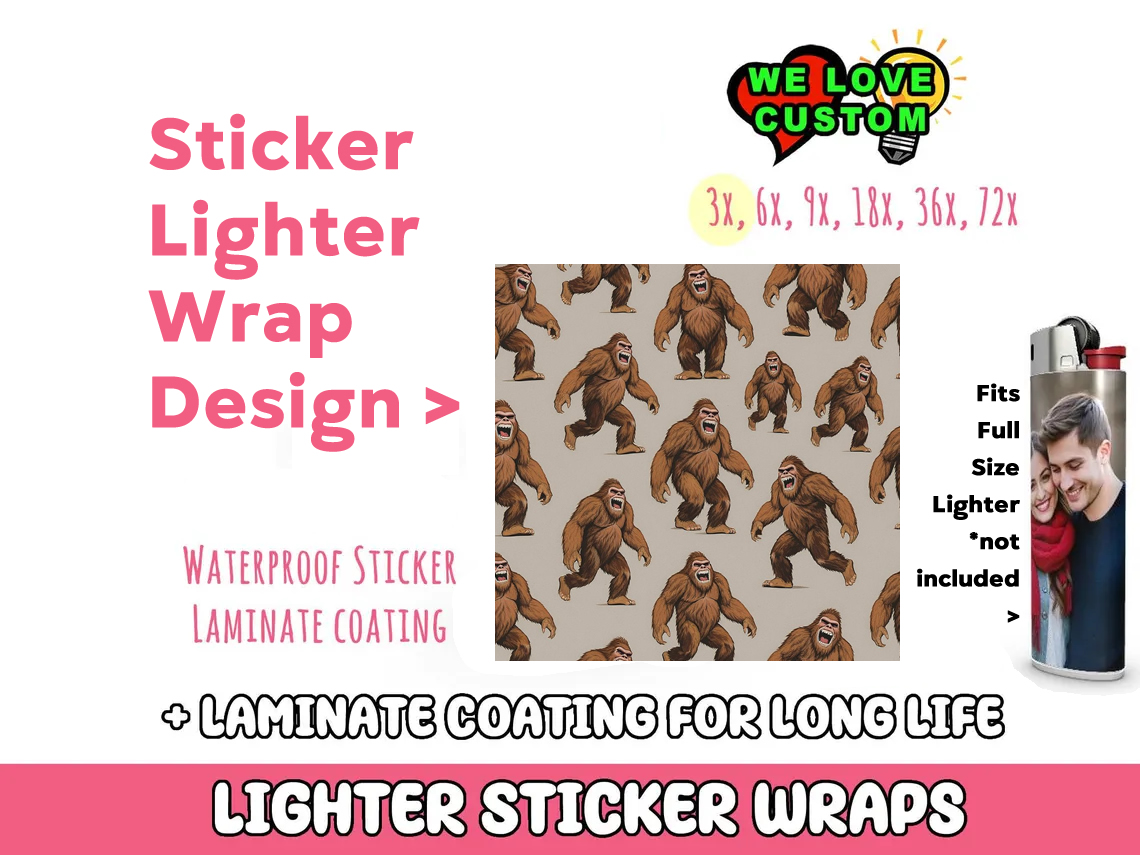 Apes Lighter Wraps  Your Custom Photo or Text