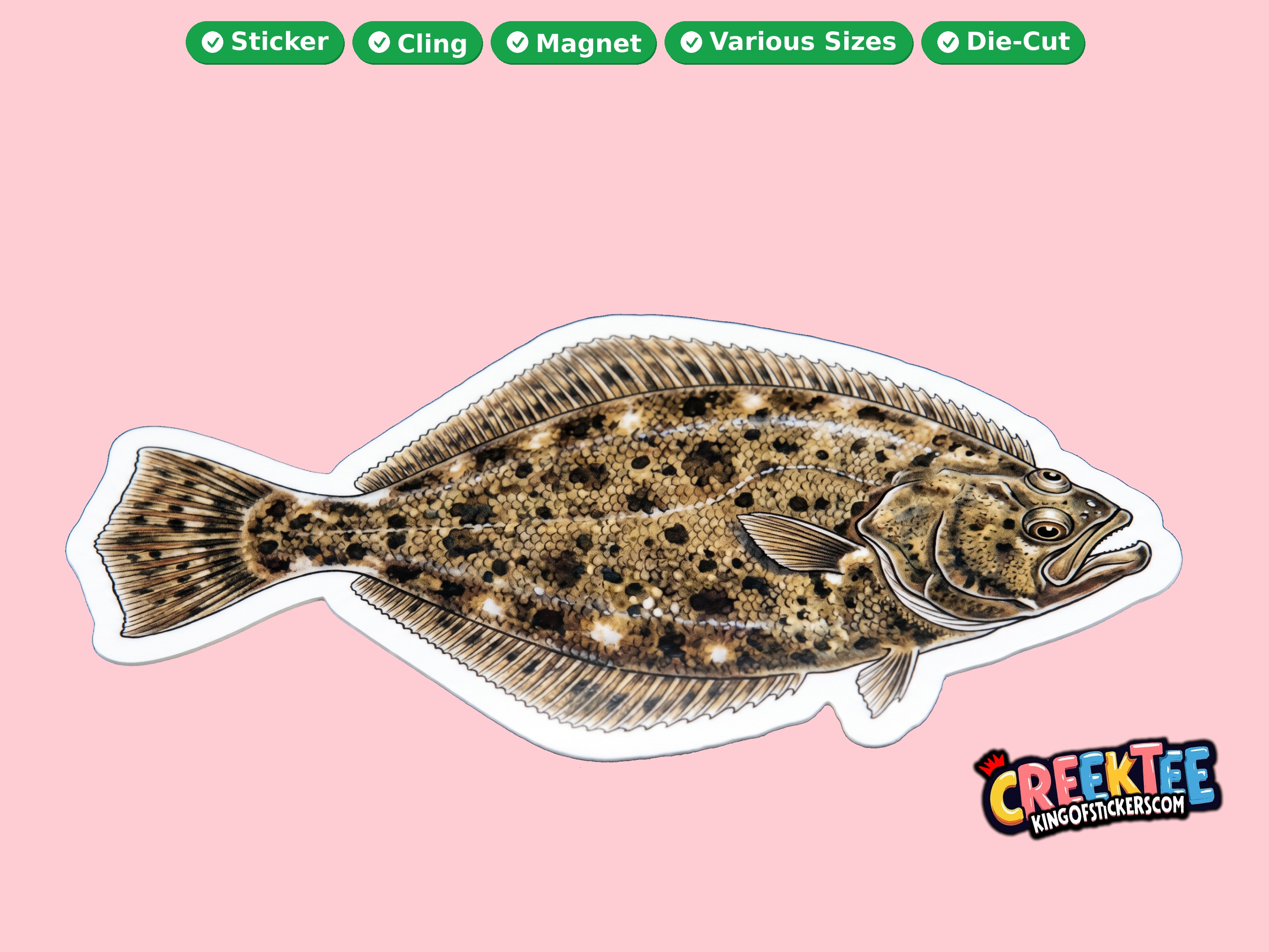 Fish Vinyl Bumper Sticker  Window Cling or Magnet in UV Laminate Coating and Various Sizes